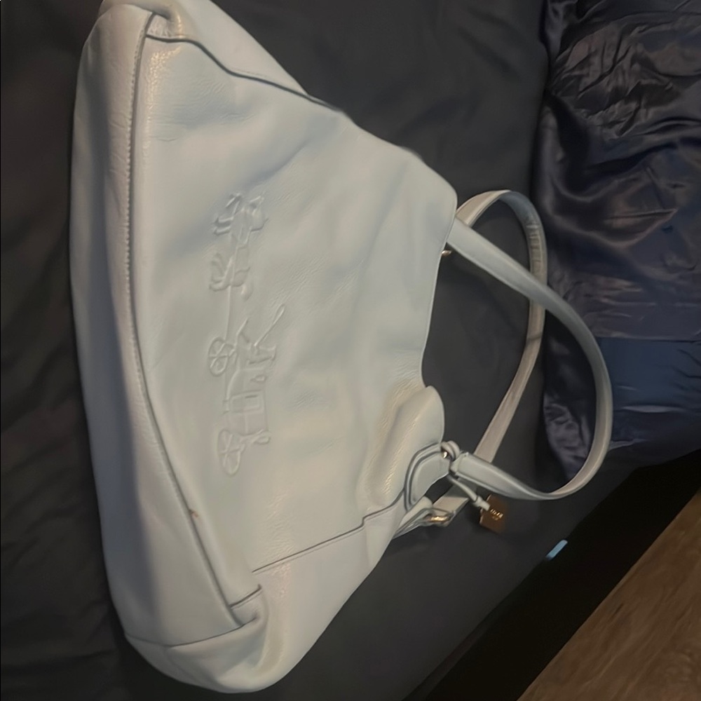 Elegant White Leather Tote Bag